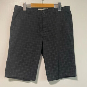 Urban Basics Black & White Grid Pattern Classic Flat  Front Shorts - 32